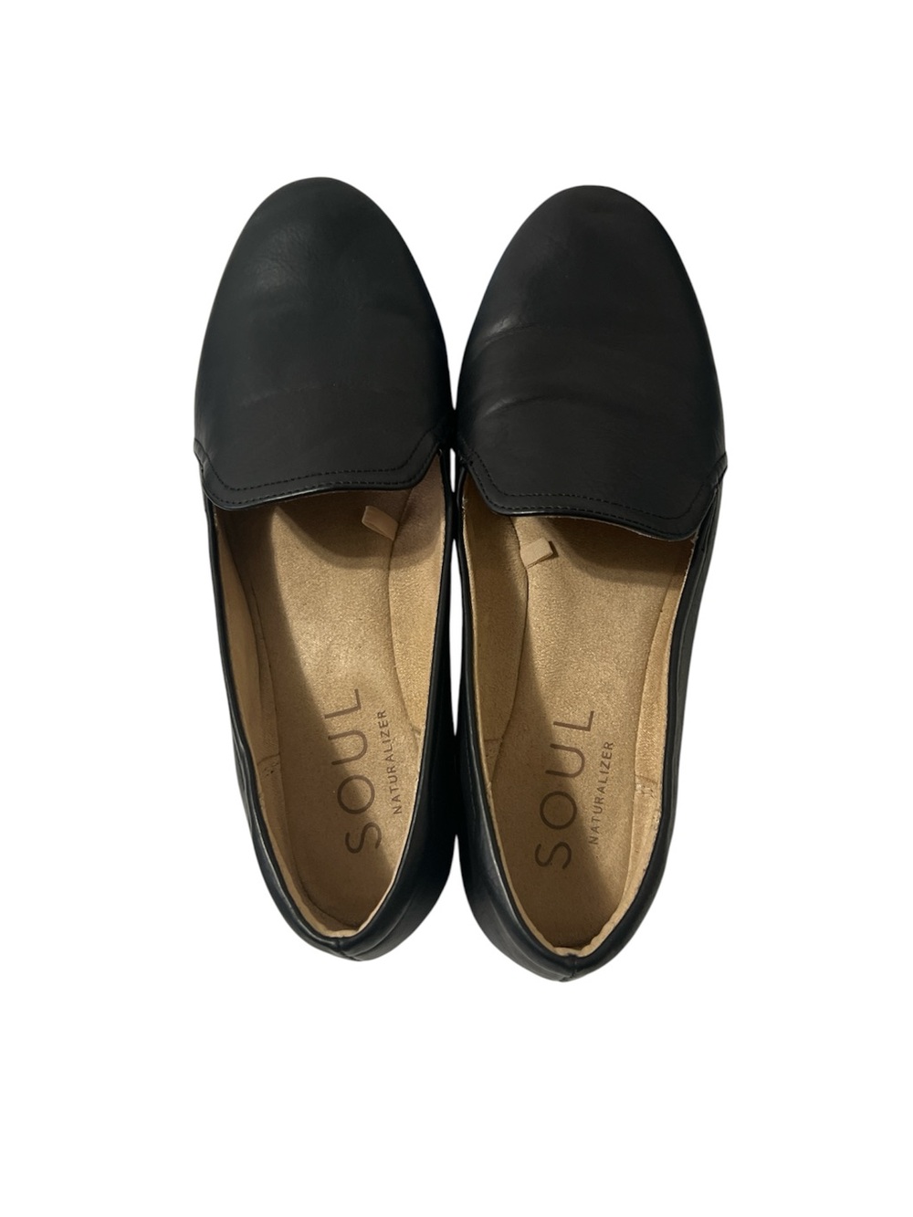 SOUL Naturalizer Black Leather Slip-On Loafers - Picture 3 of 9